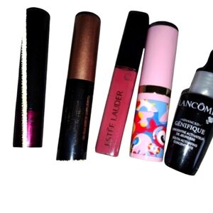 Estee Lauder Lancome Genefique Lip Gloss Lipstick Mascara 5 Piece Set